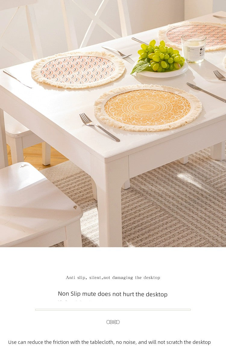 Scandinavian Placemats, Heat-Insulating Mats, Lunch Mats for Primary School Students, Household Dining Table Mats, Anti-Scalding Pot Mats, Plate Mats, Japanese-Style Coasters