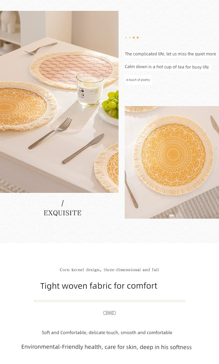 Scandinavian Placemats, Heat-Insulating Mats, Lunch Mats for Primary School Students, Household Dining Table Mats, Anti-Scalding Pot Mats, Plate Mats, Japanese-Style Coasters