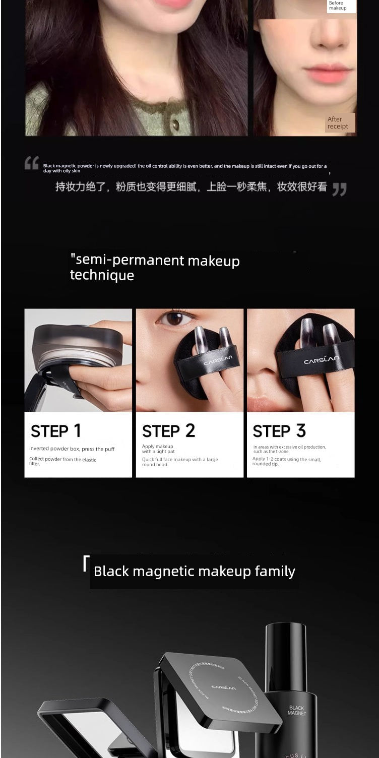 Kazilan Loose Powder Black Magnetic Oil-Control Long-Lasting Setting Powder Waterproof and Sweat-Proof Non-Removing Makeup Setting Powder Official Authentic Product