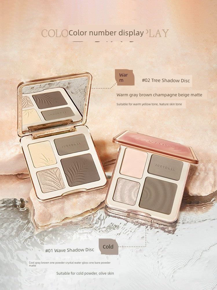 Juduo Orange Blossom Highlighter and Contouring All-In-One Palette Blush Nose Shadow Eye Shadow Side Shadow Three-In-One Facial Matte for Women