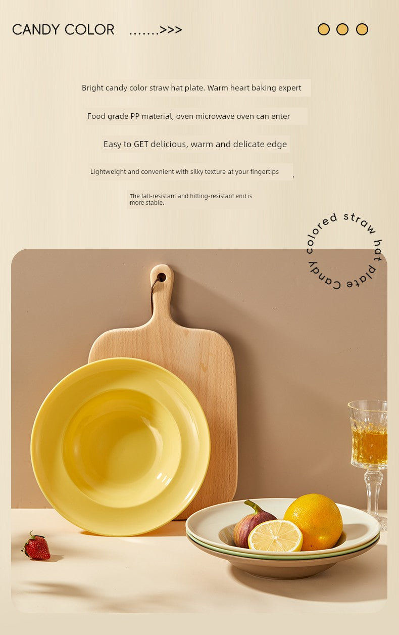 Fruit and Vegetable Salad Bowl, Deep Plate, Dessert Plate, ins Style, Simple Curry Rice, Instant Noodle Bowl, Home Use, High-End Feel