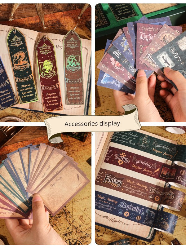 Magic Academy Notebook Set Gift Box Harry Potter Planner High-Quality Notebook for Elementary and Middle School Students School Supplies Diary Planner Sticker Pack Birthday Gift