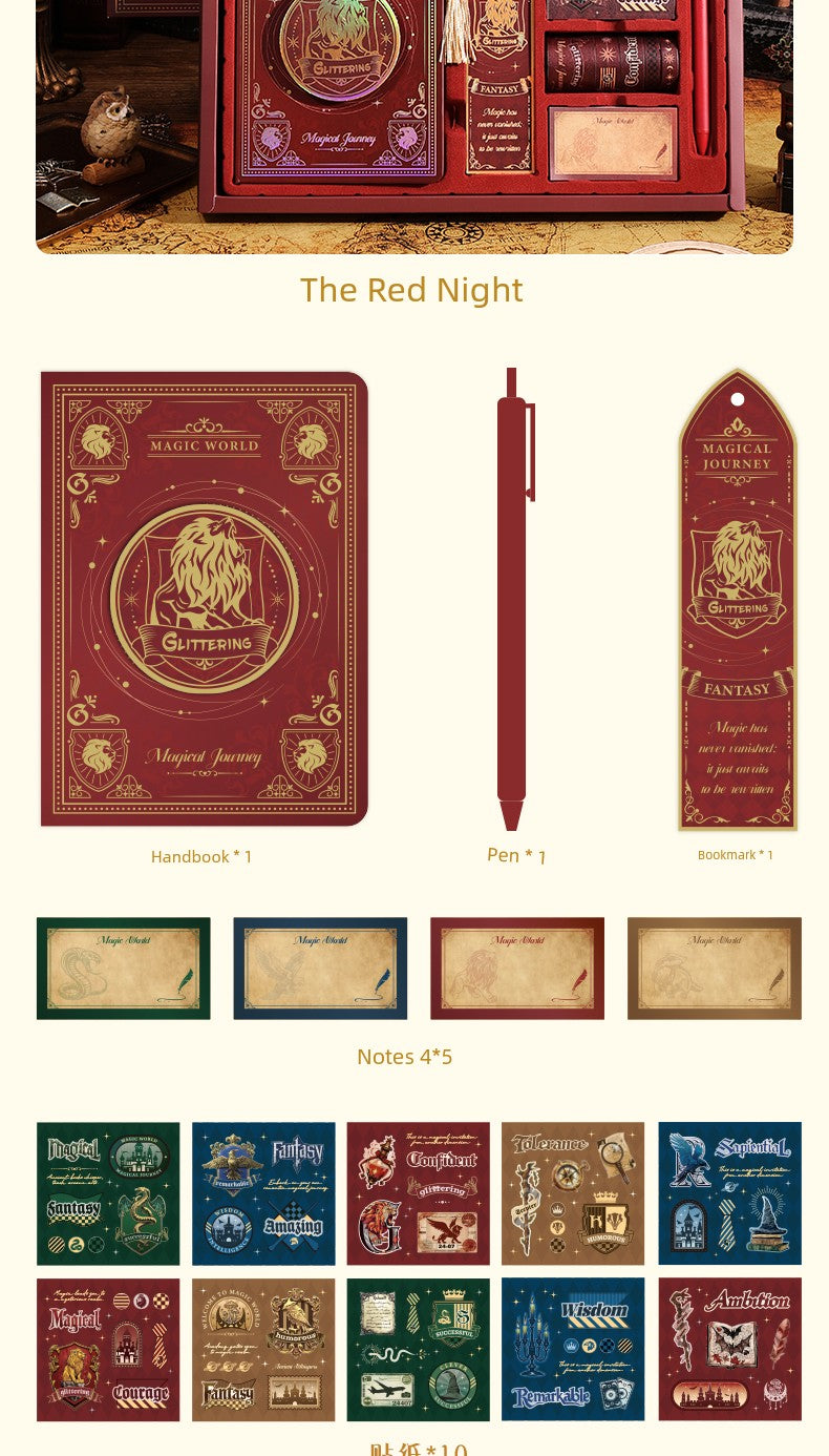 Magic Academy Notebook Set Gift Box Harry Potter Planner High-Quality Notebook for Elementary and Middle School Students School Supplies Diary Planner Sticker Pack Birthday Gift