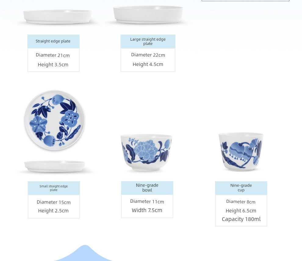 Jingdezhen Official Lead-Free Ceramic Tableware Set for Home Use, Including Rice Bowls, Water Cups, Chinese-Style Plates and Dishes, Suitable for Gifting