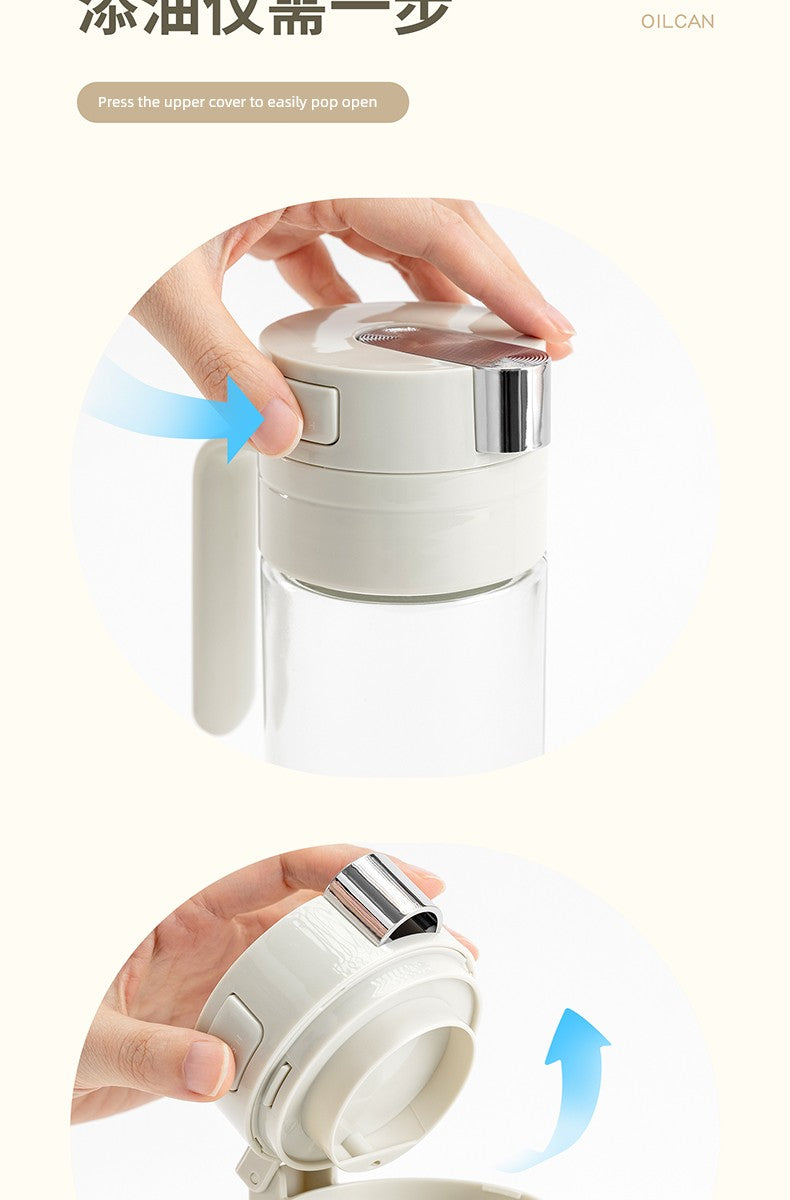 Glass Oil Pot for Kitchen Use, Leak-Proof Oil Bottle, Non-Drip Special Soy Sauce and Vinegar Seasoning Bottle, Oil Container