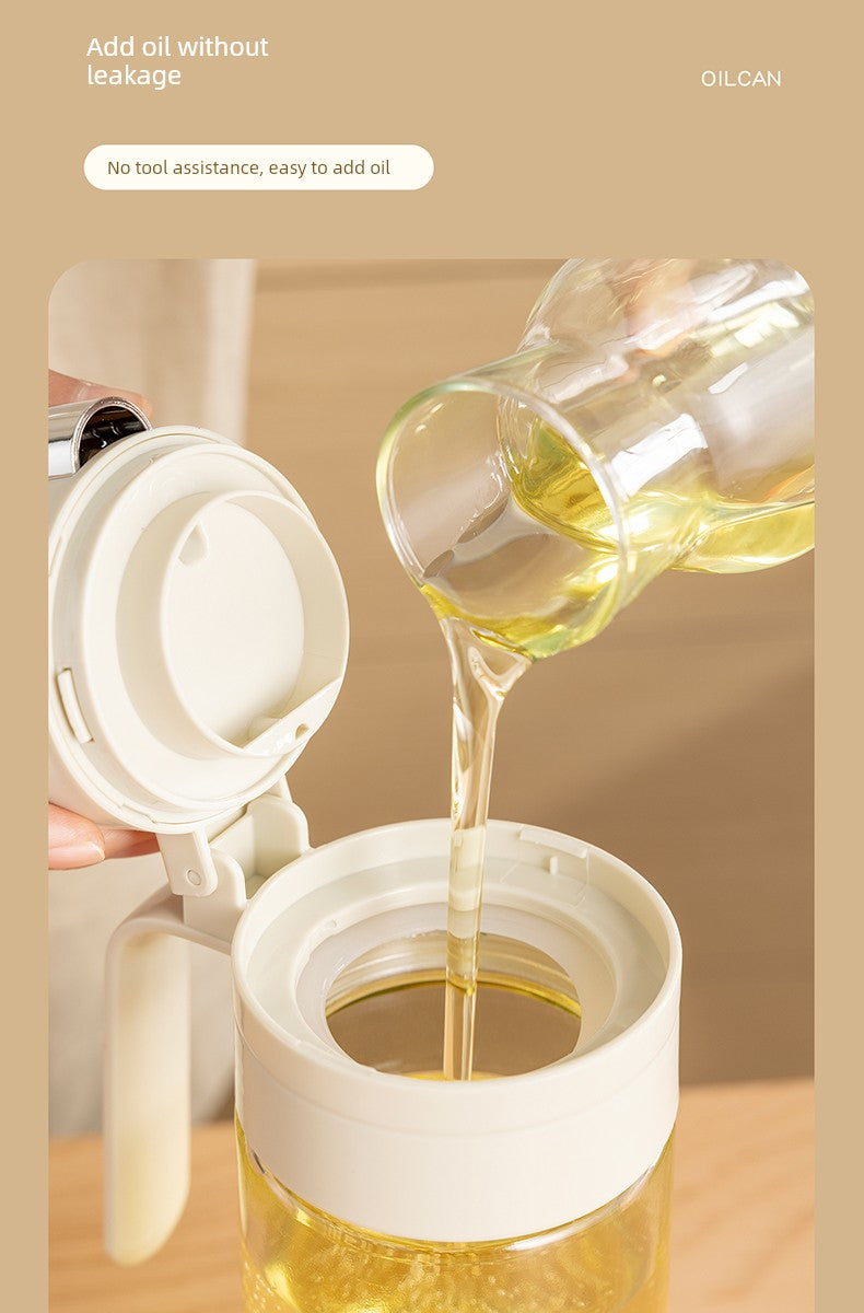 Glass Oil Pot for Kitchen Use, Leak-Proof Oil Bottle, Non-Drip Special Soy Sauce and Vinegar Seasoning Bottle, Oil Container