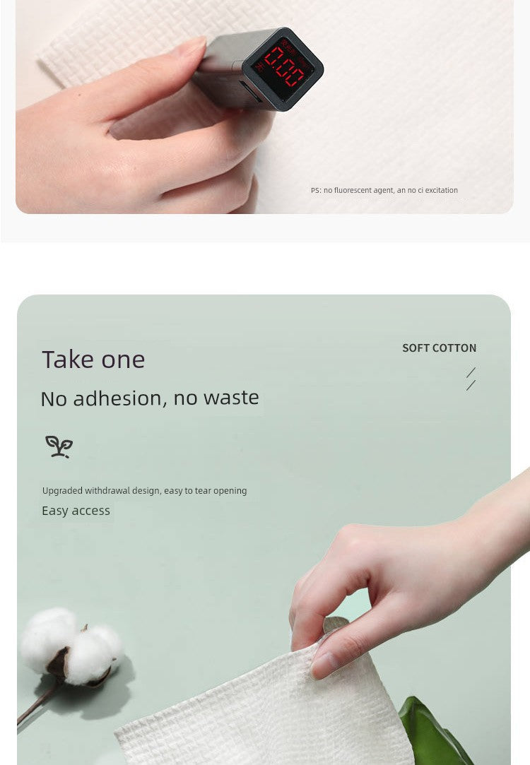 Ermu Tao Genuine Disposable Thickened Face Towels, Dual-Use for Dry and Wet, Cotton Soft Cleansing Face Towels