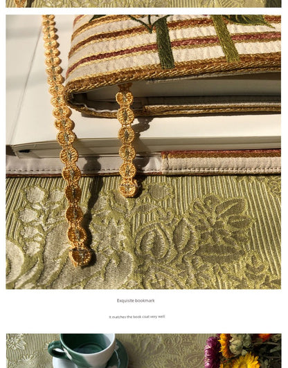 Life Comic Sunflower Embroidery A5B6A6 Handmade Cloth Book Cover Journal Book Sleeve Book Protector Cultural and Creative Gift
