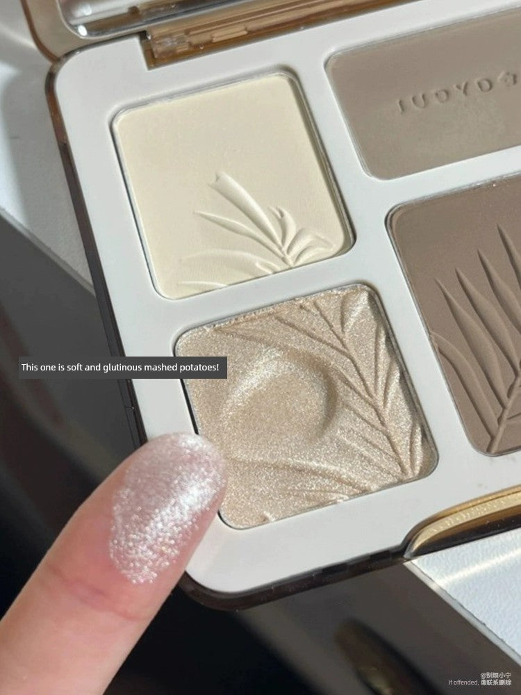 Juduo Orange Blossom Highlighter and Contouring All-In-One Palette Blush Nose Shadow Eye Shadow Side Shadow Three-In-One Facial Matte for Women