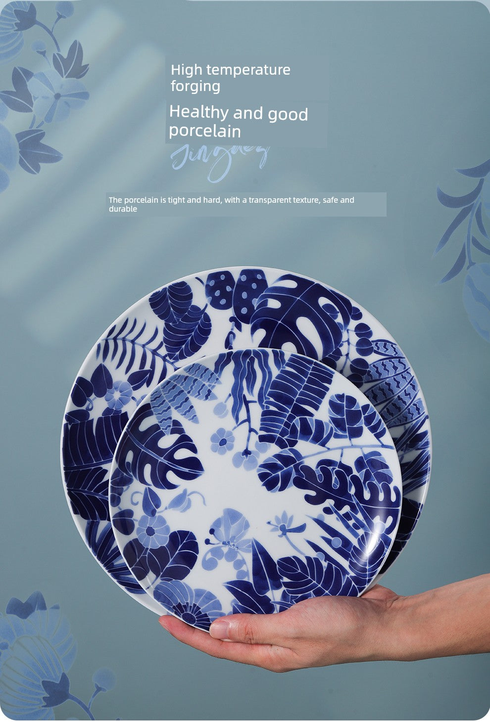Jingdezhen Official Lead-Free Ceramic Tableware Set for Home Use, Including Rice Bowls, Water Cups, Chinese-Style Plates and Dishes, Suitable for Gifting