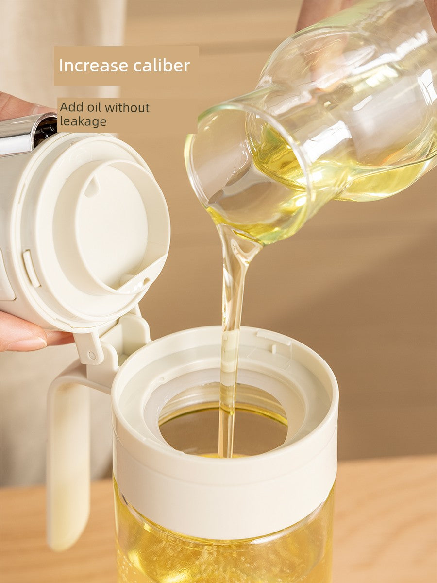 Glass Oil Pot for Kitchen Use, Leak-Proof Oil Bottle, Non-Drip Special Soy Sauce and Vinegar Seasoning Bottle, Oil Container