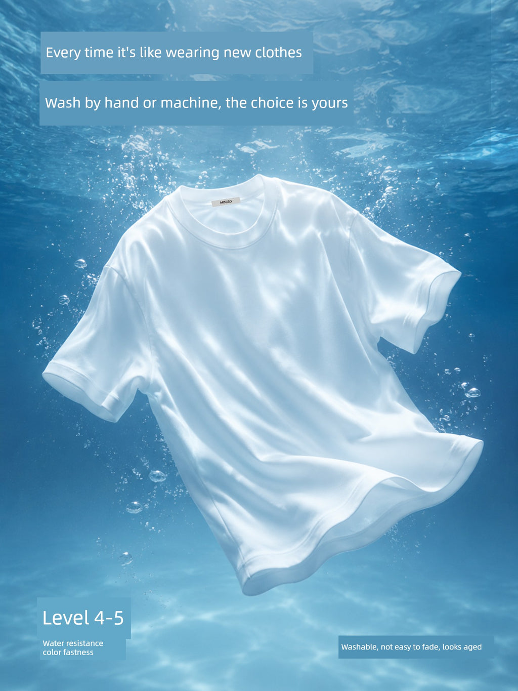 Miniso White Short-Sleeve Men's Summer T-Shirt for College Entrance Exam Success, American Style Trendy Brand, Large Size, Pure Cotton Half-Sleeve Y
