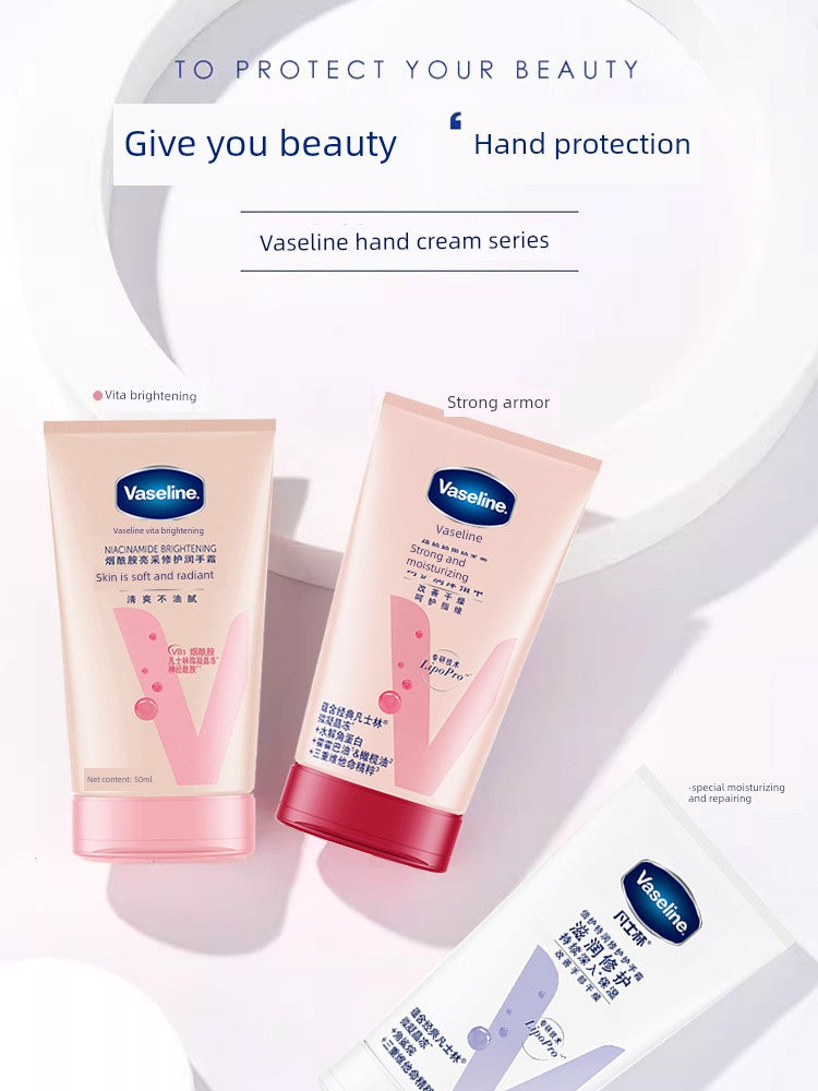 Vaseline Hand Cream Moisturizing and Hydrating for Women, Niacinamide Prevents Dryness and Cracking, Small Tube, Refreshing and Non-Greasy for Men in Summer