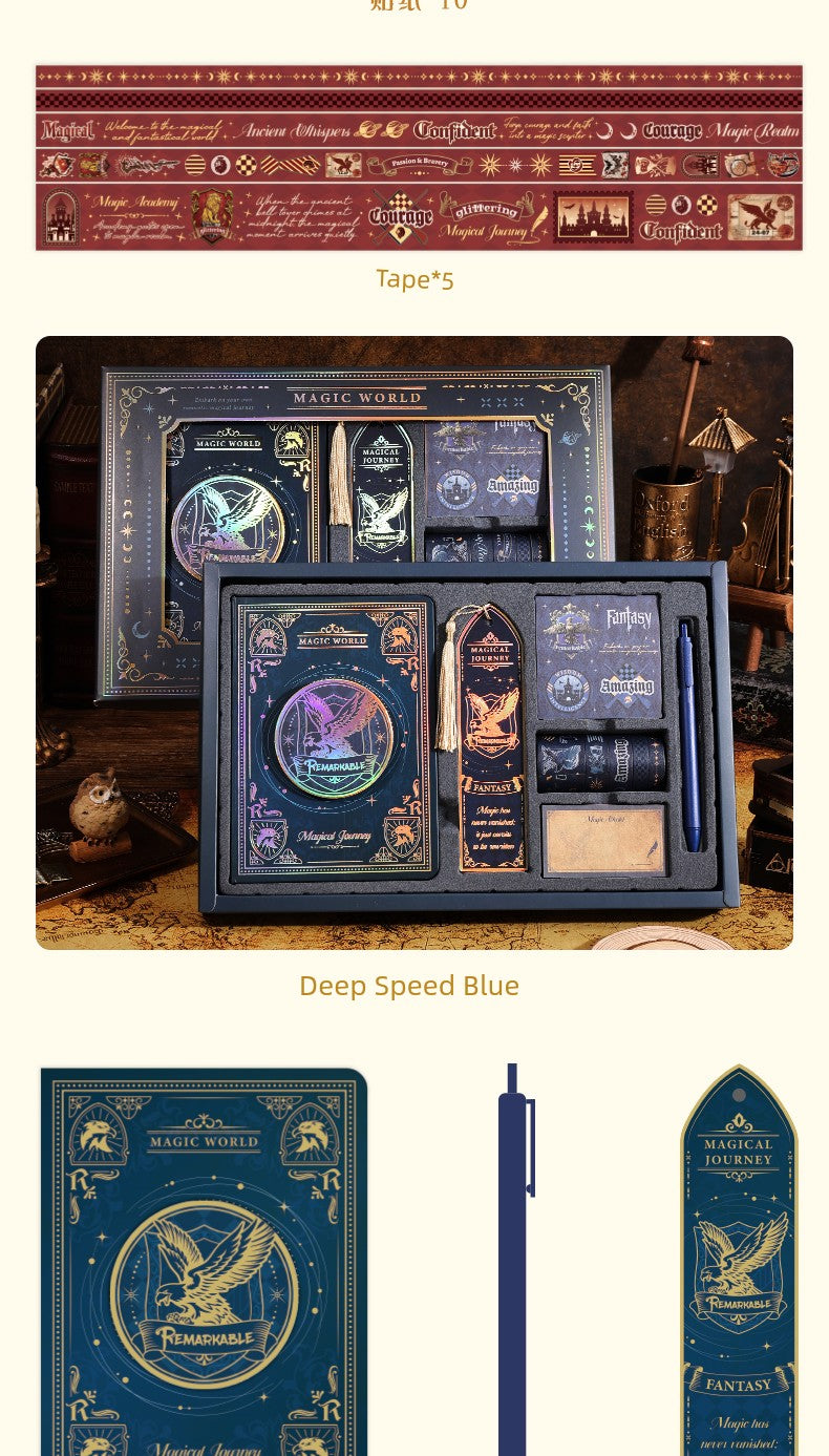 Magic Academy Notebook Set Gift Box Harry Potter Planner High-Quality Notebook for Elementary and Middle School Students School Supplies Diary Planner Sticker Pack Birthday Gift