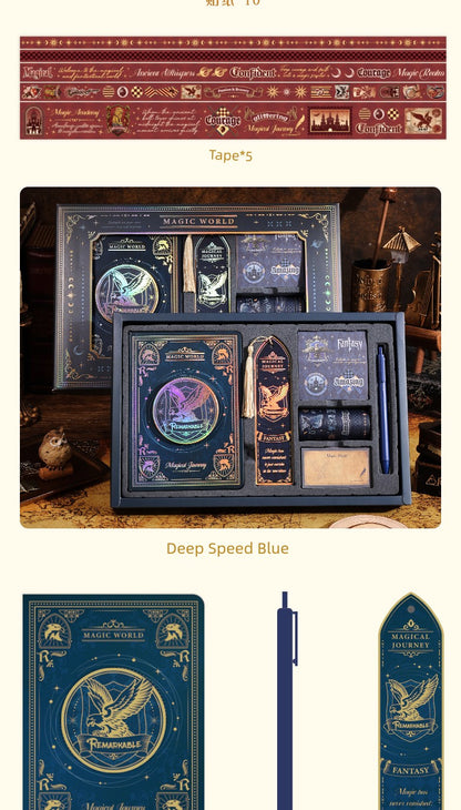 Magic Academy Notebook Set Gift Box Harry Potter Planner High-Quality Notebook for Elementary and Middle School Students School Supplies Diary Planner Sticker Pack Birthday Gift