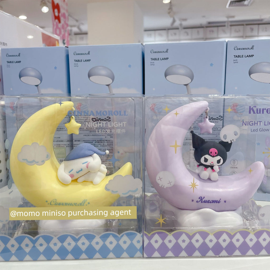 Miniso/Miniso Sanrio Cinnamoroll Moonlight Sweet Dreams Led Light-Up Ornament Kuromi Cute Night Light
