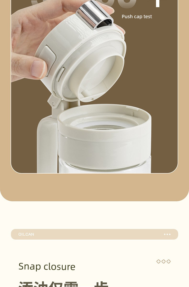 Glass Oil Pot for Kitchen Use, Leak-Proof Oil Bottle, Non-Drip Special Soy Sauce and Vinegar Seasoning Bottle, Oil Container