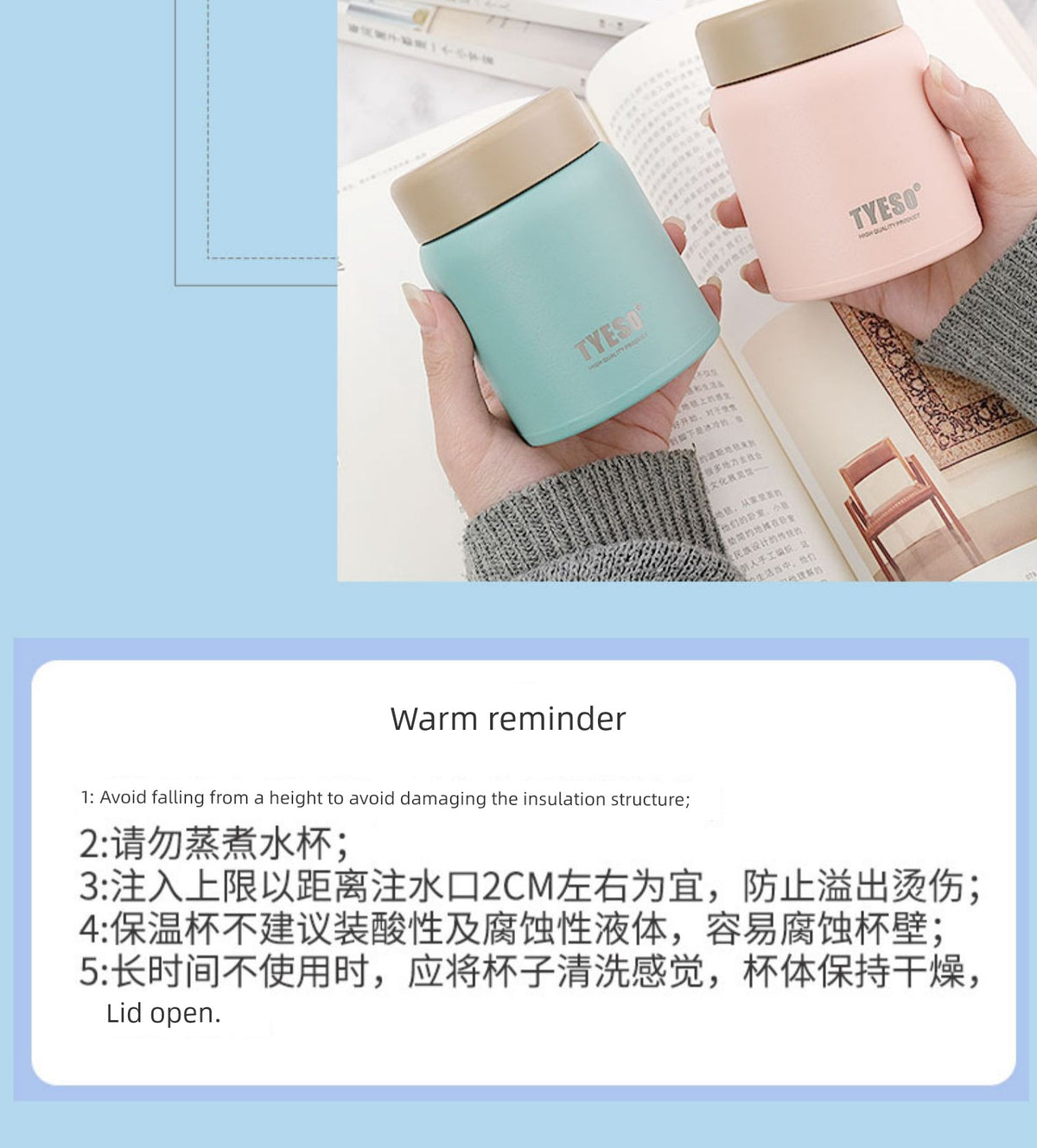 Insulated Cup for Women, Portable, Small Wide-Mouth, Large Diameter, Short and Chubby Style, Compact Stainless Steel Water Bottle, Cute Big Belly Cup