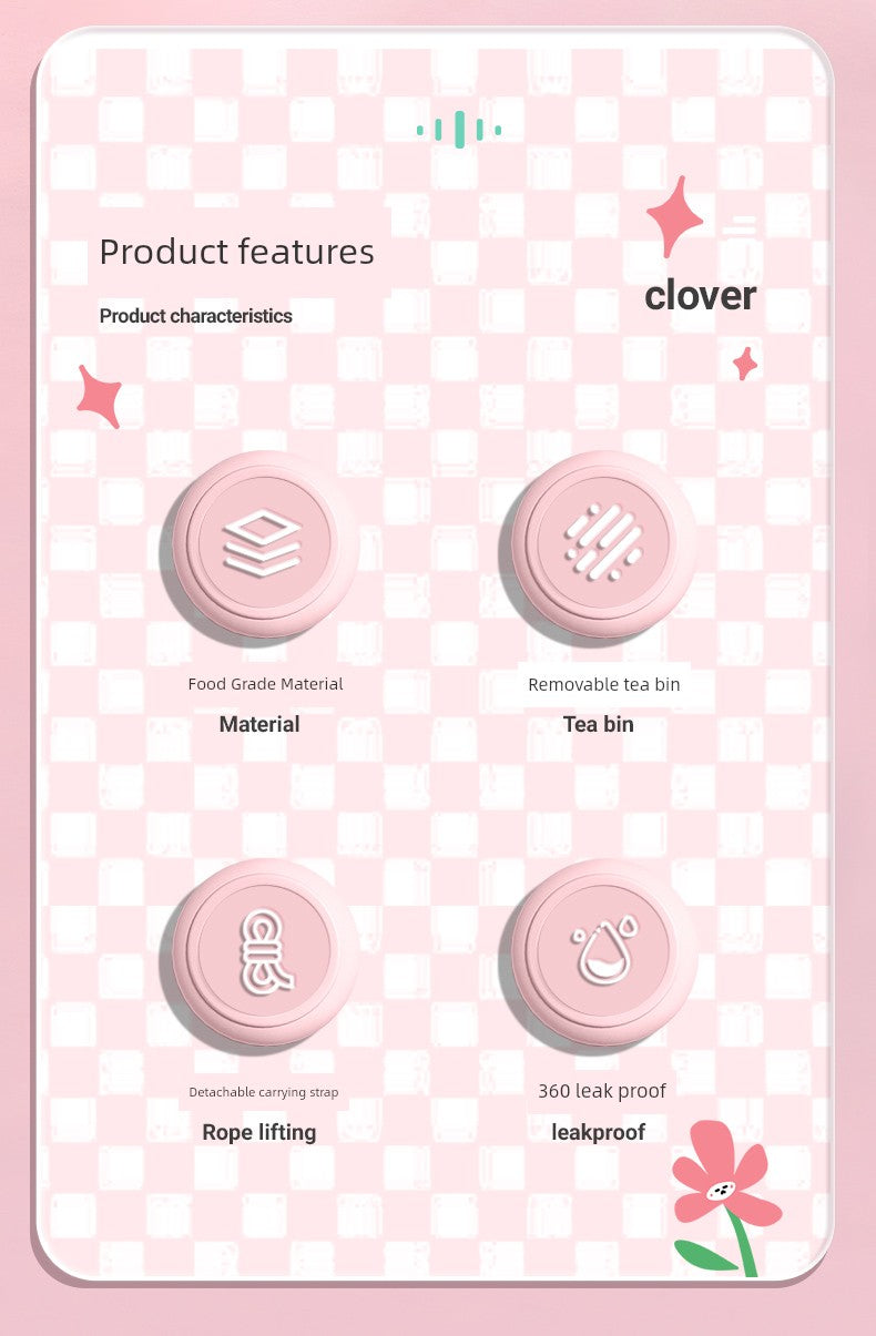Miniso Large-Capacity Water Cup for Women, High-Looking Student, High-Temperature Resistant Plastic Cup with Straw, Portable Summer New Model