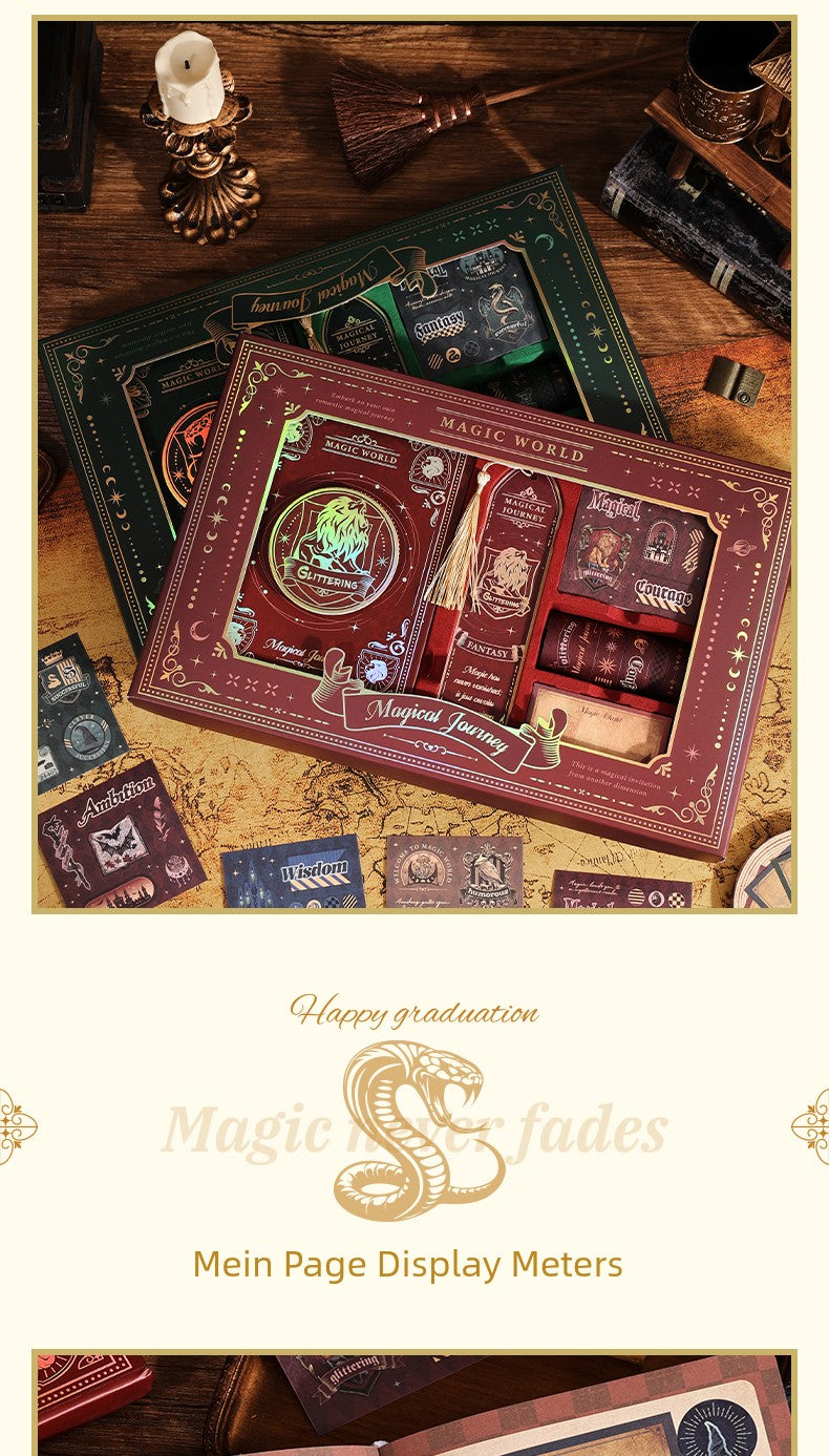 Magic Academy Notebook Set Gift Box Harry Potter Planner High-Quality Notebook for Elementary and Middle School Students School Supplies Diary Planner Sticker Pack Birthday Gift