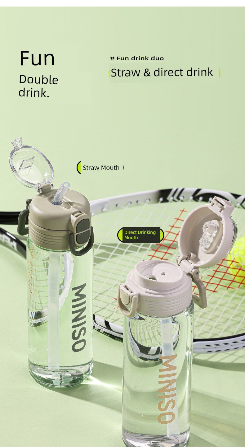 Miniso Water Cup for Women, High Appearance Value, Large Capacity, for Boys, Children, Students, High Temperature Resistant, Portable Plastic Cup, New Summer Model