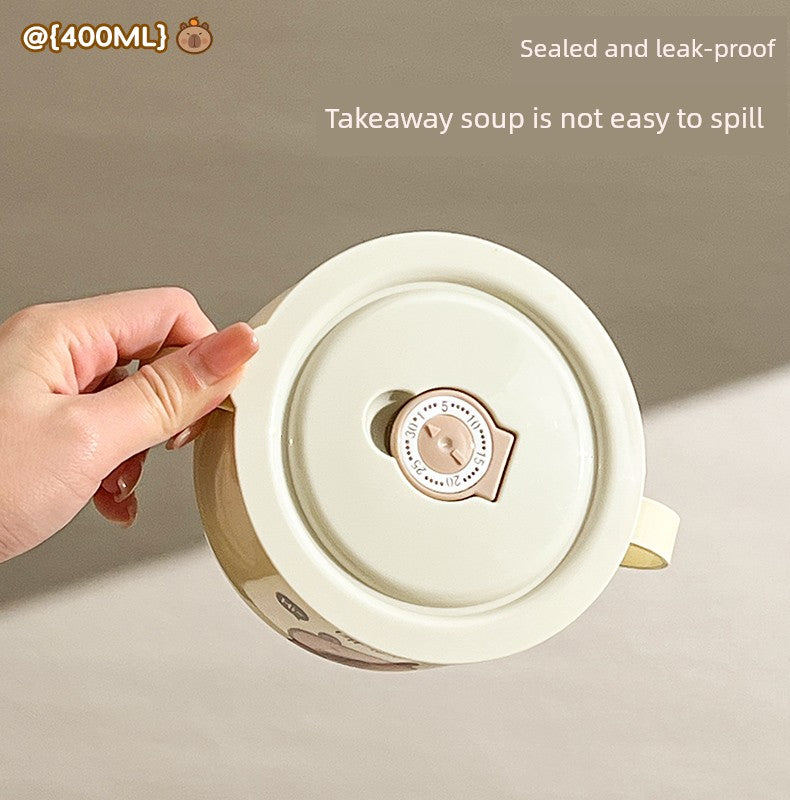 Kapibala Baby Double-Eared Bowl 316 Stainless Steel Kidsren's Bowl Milk Bowl Breakfast Small Bowl Fruit Bowl Eating Bowl