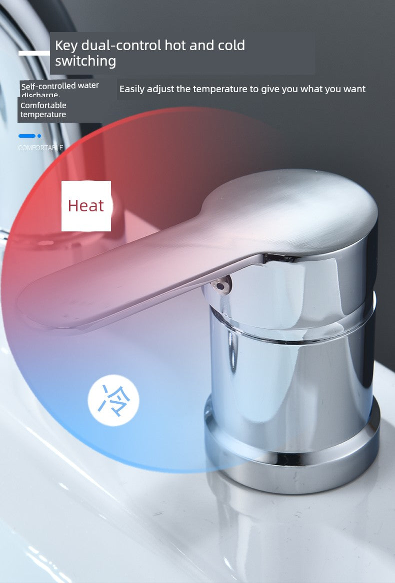 Shampoo Bed with Separate Double-Hole Pull-Out Basin Faucet, Retractable Adjustable Basin, Washbasin Hot and Cold Water Faucet
