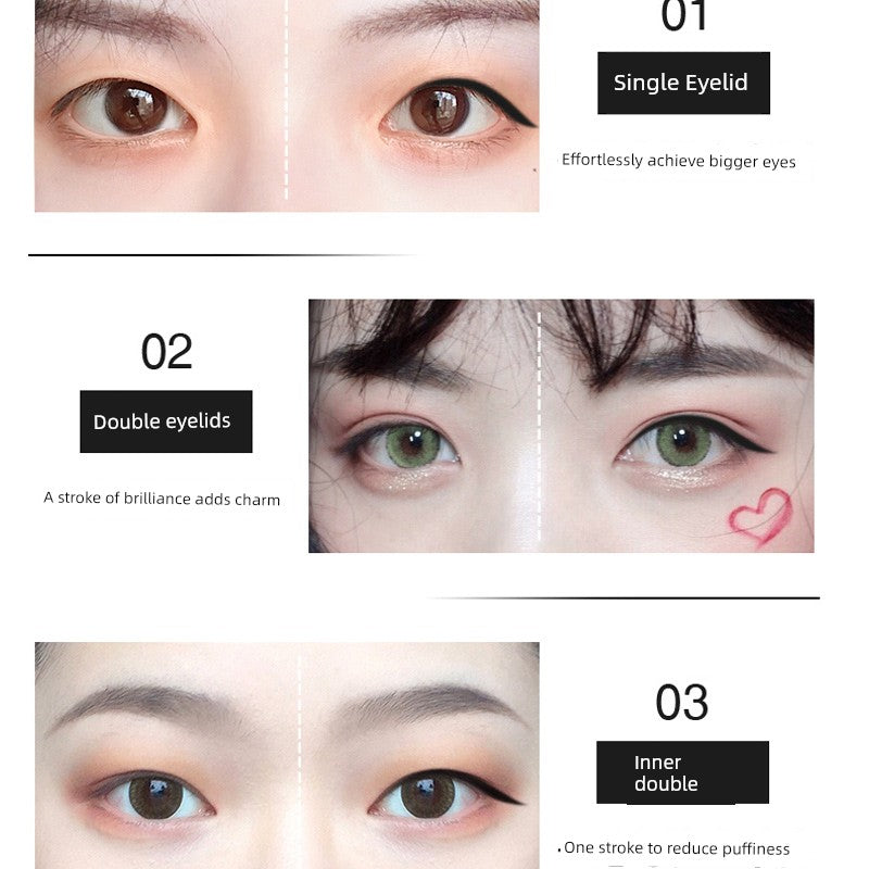 Kazilan Eyeliner Gel Pen Is Not Easy to Smudge, Is Waterproof, Long-Lasting, Suitable for Beginners, Beginners' Pen for Lower Eyelid, Hard Tip, Fine Tip for Women