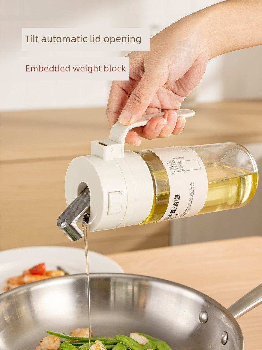 Glass Oil Pot for Kitchen Use, Leak-Proof Oil Bottle, Non-Drip Special Soy Sauce and Vinegar Seasoning Bottle, Oil Container