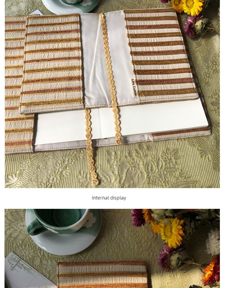 Life Comic Sunflower Embroidery A5B6A6 Handmade Cloth Book Cover Journal Book Sleeve Book Protector Cultural and Creative Gift